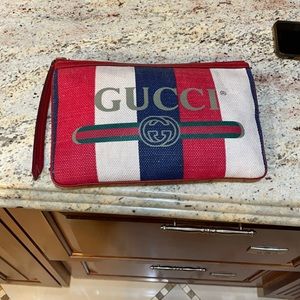 Gucci striped clutch